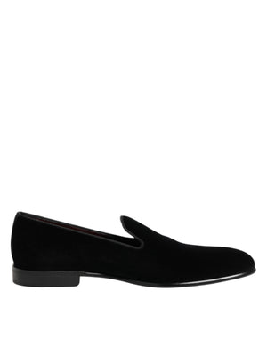 Schwarzer Samt Slip On Männer Loafers Formelle Schuhe