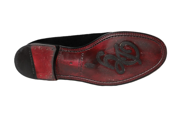 Schwarzer Samt Slip On Männer Loafers Formelle Schuhe