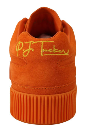 Orange Leder P.j. Tucker Männer Turnschuhe Schuhe