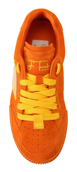 Orange Leder P.j. Tucker Männer Turnschuhe Schuhe