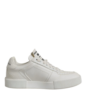 Weiß Miami Leder Low Top Turnschuhe Schuhe