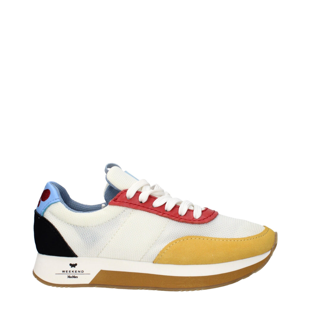 Weiße Stoff-Sneaker mit niedrigem Schaft