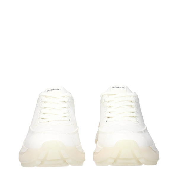 Chunky Sneakers aus weißem Stoff