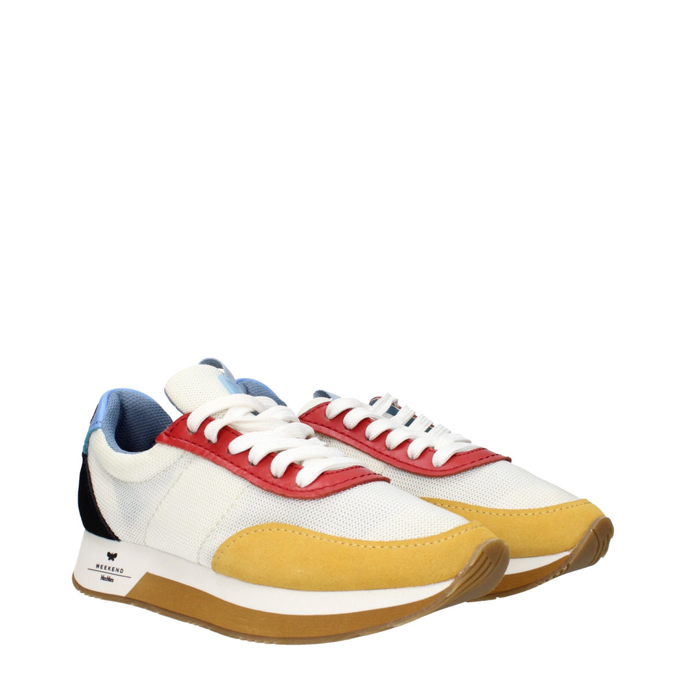 Weiße Stoff-Sneaker mit niedrigem Schaft