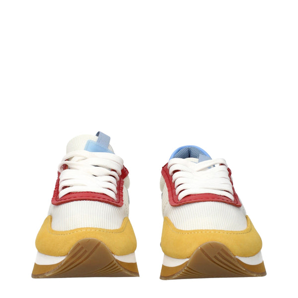 Weiße Stoff-Sneaker mit niedrigem Schaft