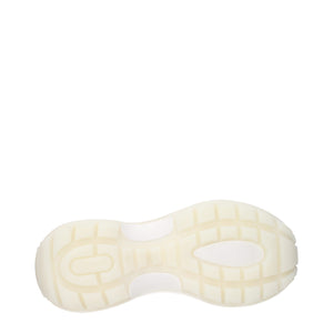 Chunky Sneakers aus weißem Stoff