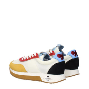 Weiße Stoff-Sneaker mit niedrigem Schaft