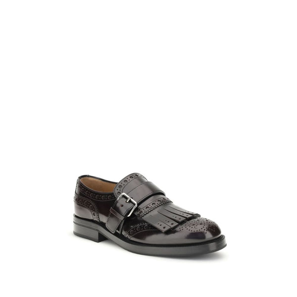 Bordeauxfarbene Leder-Oxfords und -Derbies