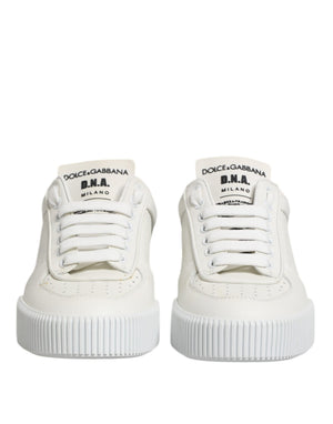 Weiß Miami Leder Low Top Turnschuhe Schuhe