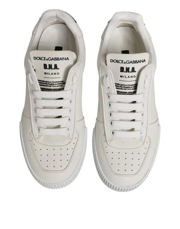 Weiß Miami Leder Low Top Turnschuhe Schuhe