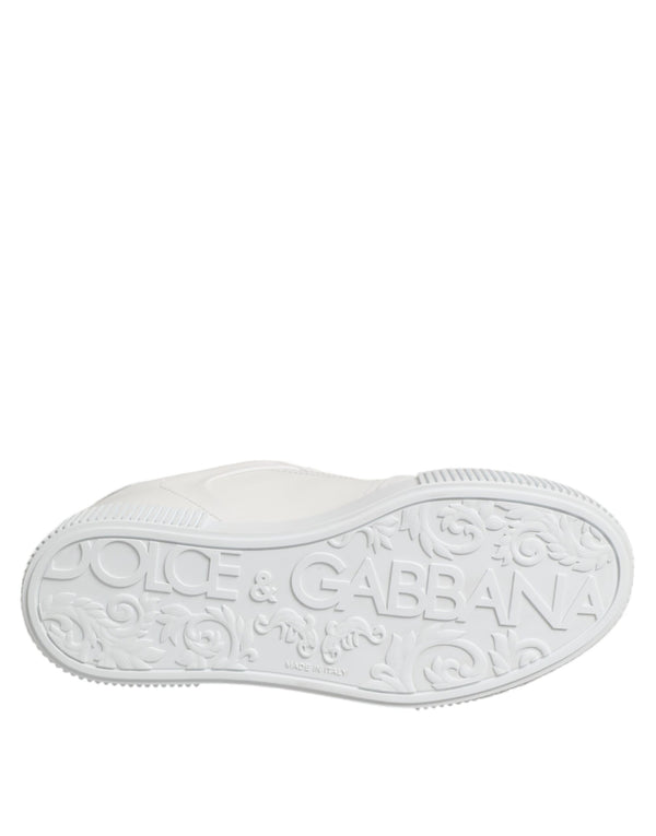 Weiß Miami Leder Low Top Turnschuhe Schuhe
