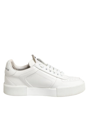 Weiß Miami Leder Low Top Turnschuhe Schuhe