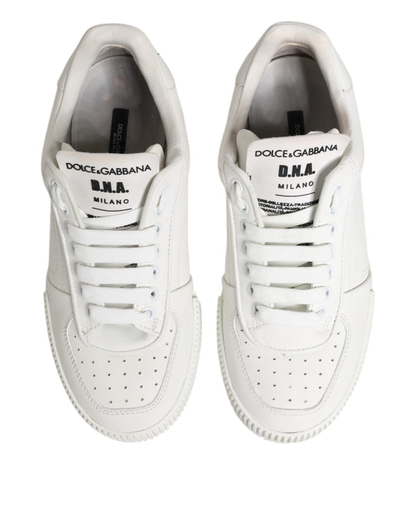 Weiß Miami Leder Low Top Turnschuhe Schuhe