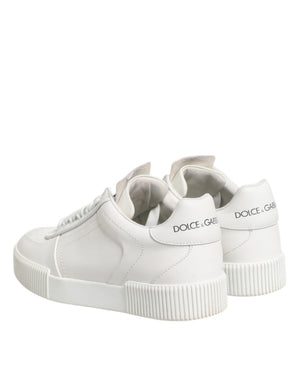 Weiß Miami Leder Low Top Turnschuhe Schuhe