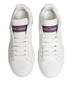 Weiß Lila Leder Low Top Turnschuhe Schuhe