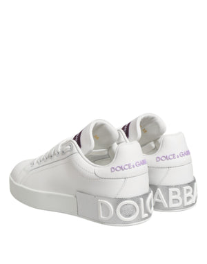 Weiß Lila Leder Low Top Turnschuhe Schuhe