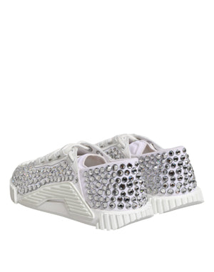 Weiß NS1 Canvas Leder verschönert Turnschuhe Schuhe