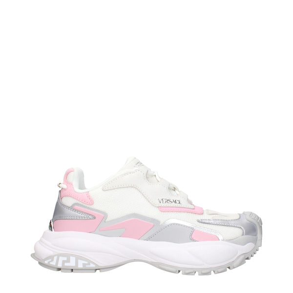 Chunky Sneakers aus weißem Stoff