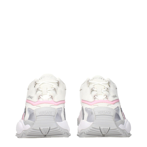 Chunky Sneakers aus weißem Stoff