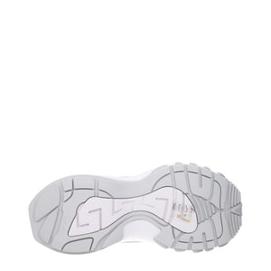 Chunky Sneakers aus weißem Stoff