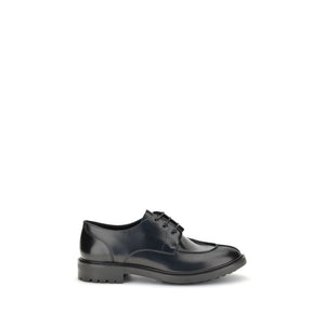 Schwarze Kalbsleder-Bos-Taurus-Halbschuhe und -Derby-Schuhe