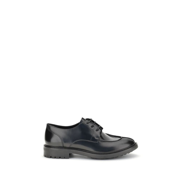 Schwarze Kalbsleder-Bos-Taurus-Halbschuhe und -Derby-Schuhe