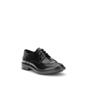 Schwarze Kalbsleder-Bos-Taurus-Halbschuhe und -Derby-Schuhe