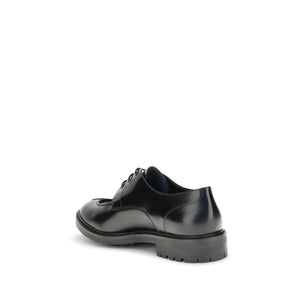 Schwarze Kalbsleder-Bos-Taurus-Halbschuhe und -Derby-Schuhe