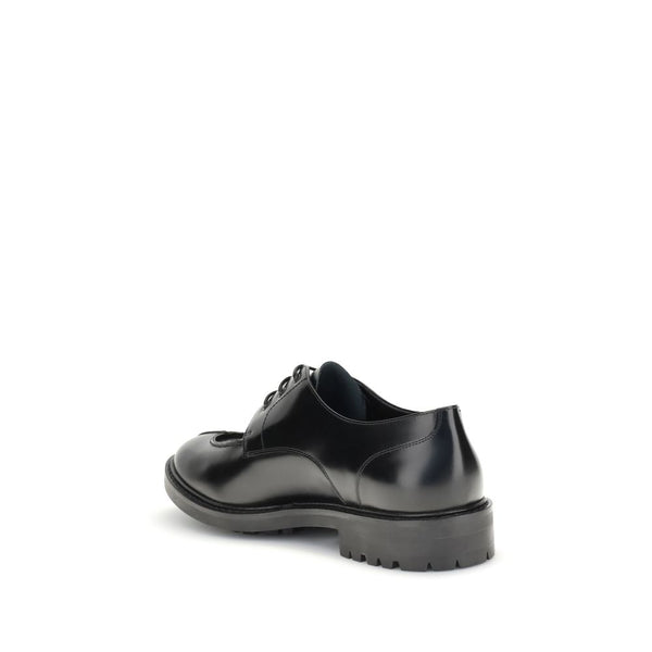 Schwarze Kalbsleder-Bos-Taurus-Halbschuhe und -Derby-Schuhe
