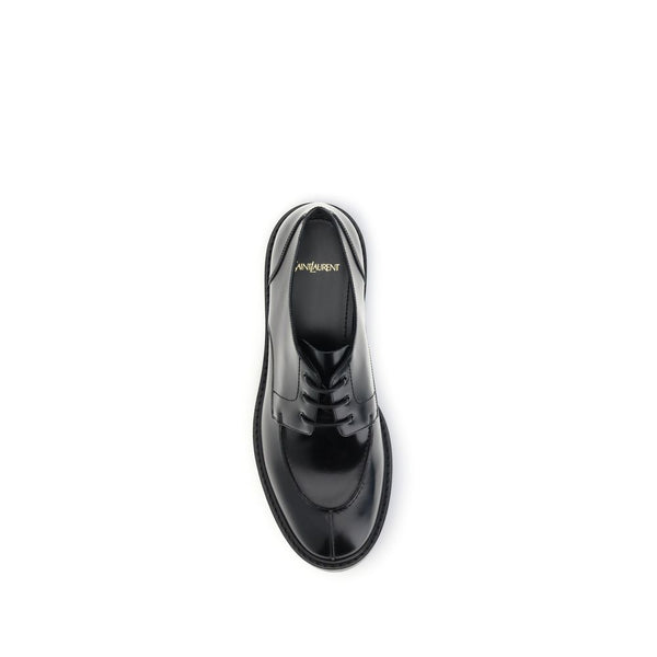 Schwarze Kalbsleder-Bos-Taurus-Halbschuhe und -Derby-Schuhe