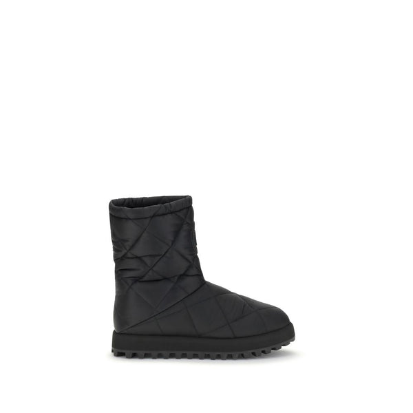 Flache Stiefel aus schwarzem Polyamid
