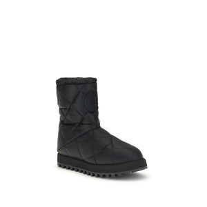 Flache Stiefel aus schwarzem Polyamid