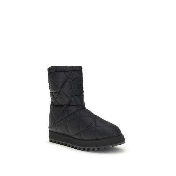 Flache Stiefel aus schwarzem Polyamid