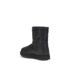 Flache Stiefel aus schwarzem Polyamid