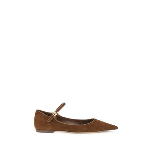 Braune Ziegenleder-Ballerinas