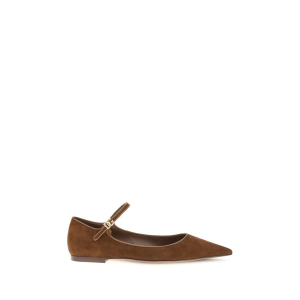 Braune Ziegenleder-Ballerinas