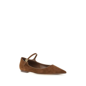 Braune Ziegenleder-Ballerinas