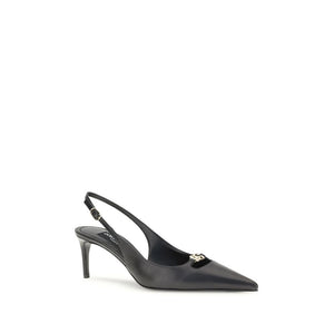 Schwarze Ziegenleder-Pumps mit hohem Absatz