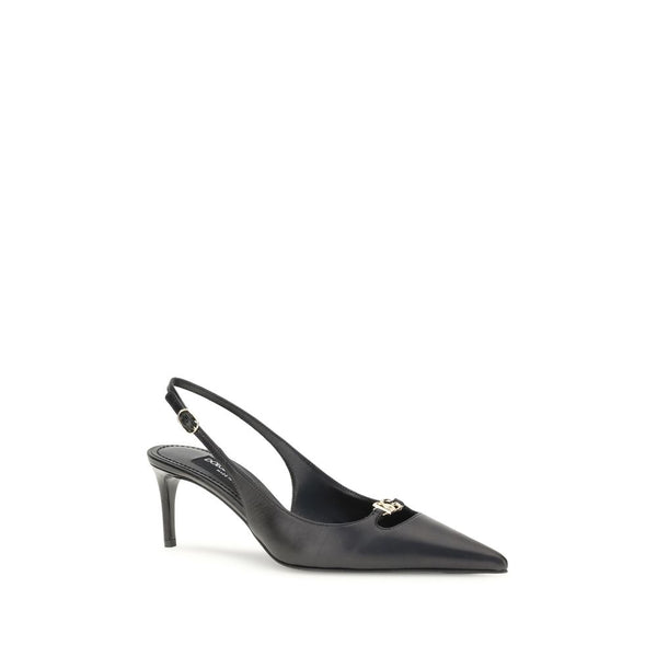 Schwarze Ziegenleder-Pumps mit hohem Absatz