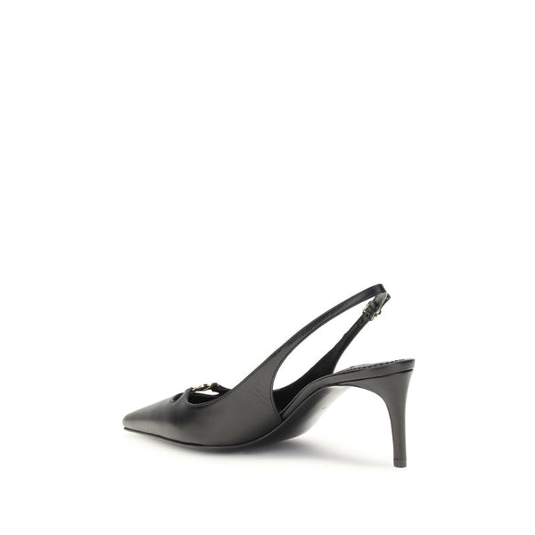 Schwarze Ziegenleder-Pumps mit hohem Absatz