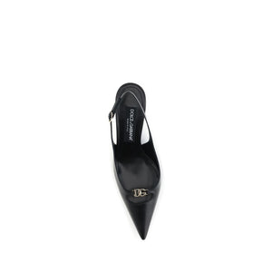 Schwarze Ziegenleder-Pumps mit hohem Absatz
