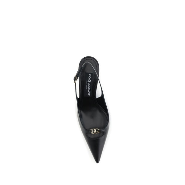 Schwarze Ziegenleder-Pumps mit hohem Absatz