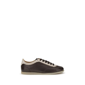 Bunte Leder-Sneaker mit niedrigem Schaft