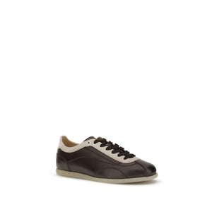 Bunte Leder-Sneaker mit niedrigem Schaft