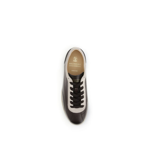 Bunte Leder-Sneaker mit niedrigem Schaft