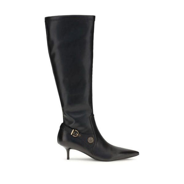 Schwarze Ziegenleder-Stiefeletten
