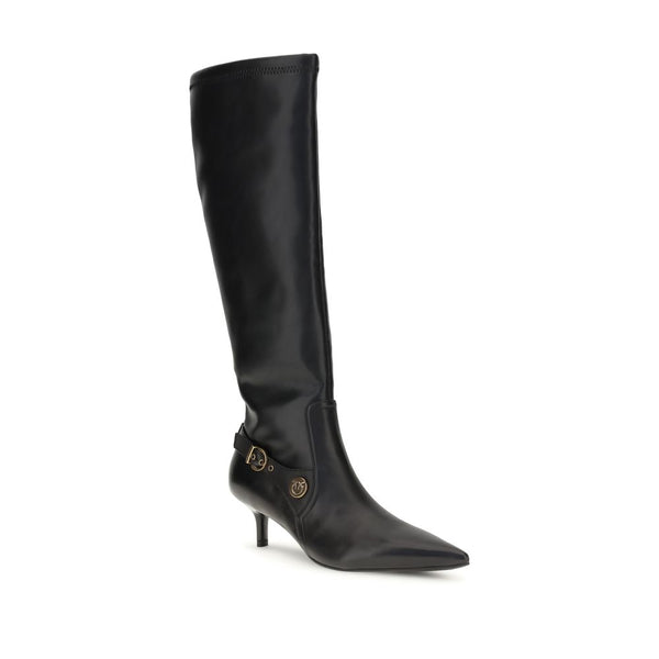 Schwarze Ziegenleder-Stiefeletten