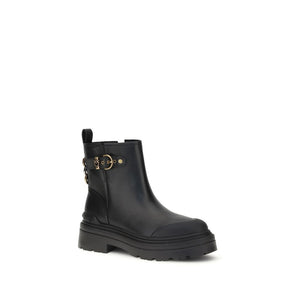 Schwarze Kalbshaut Bos Taurus Stiefeletten