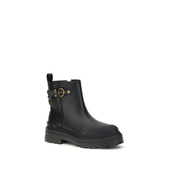 Schwarze Kalbshaut Bos Taurus Stiefeletten