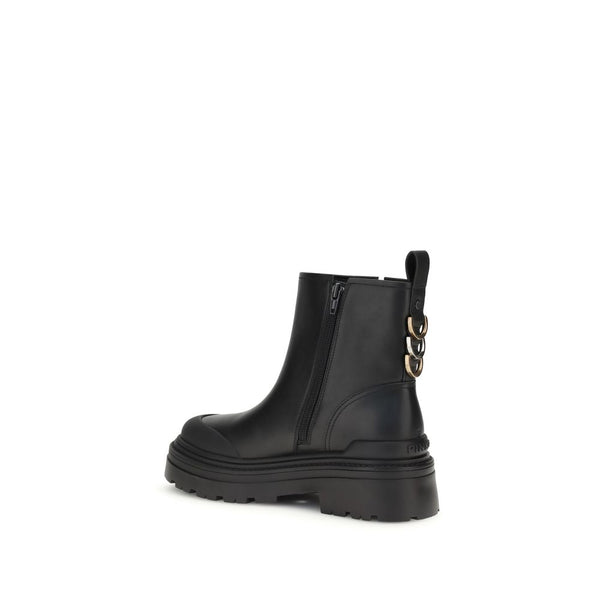 Schwarze Kalbshaut Bos Taurus Stiefeletten